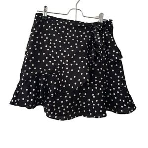 Princess Polly Polka Dot Skirt with Ruffle Detail | Black and Whitw